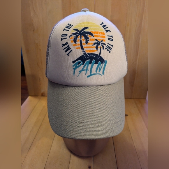 Palm Graphic Trucker Hat - Cream and Tan - Picture 2 of 6